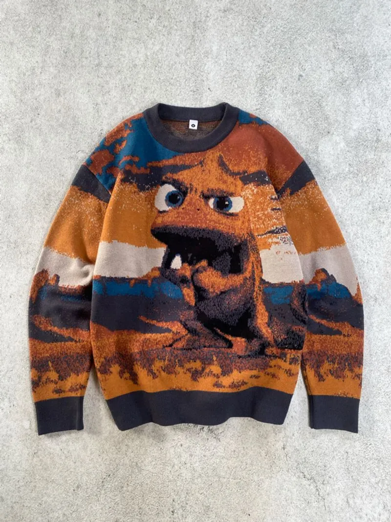 Graphic Wild Eyes Knit Sweater photo 1