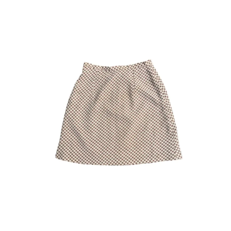 Vintage Skirt Wanita white brown photo 1