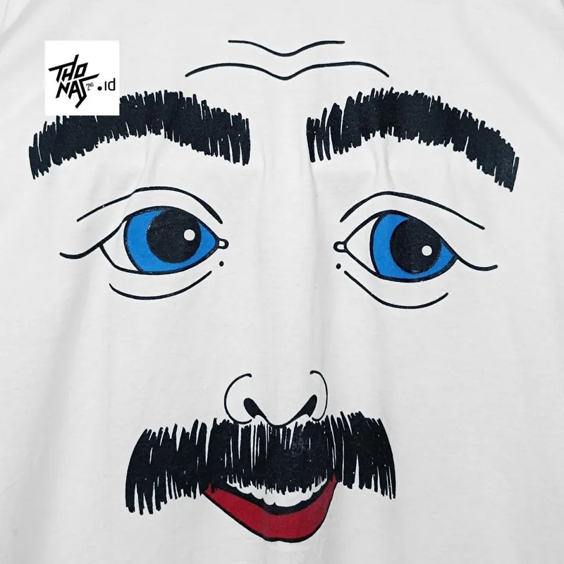 Kaos Rare Vintage 90s Moustache Face Art XL photo 1
