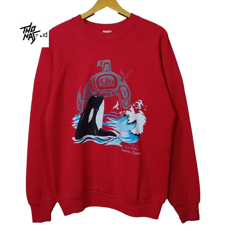 Fruit of the Loom Vintage Streetwear Sweater Pria red photo 1