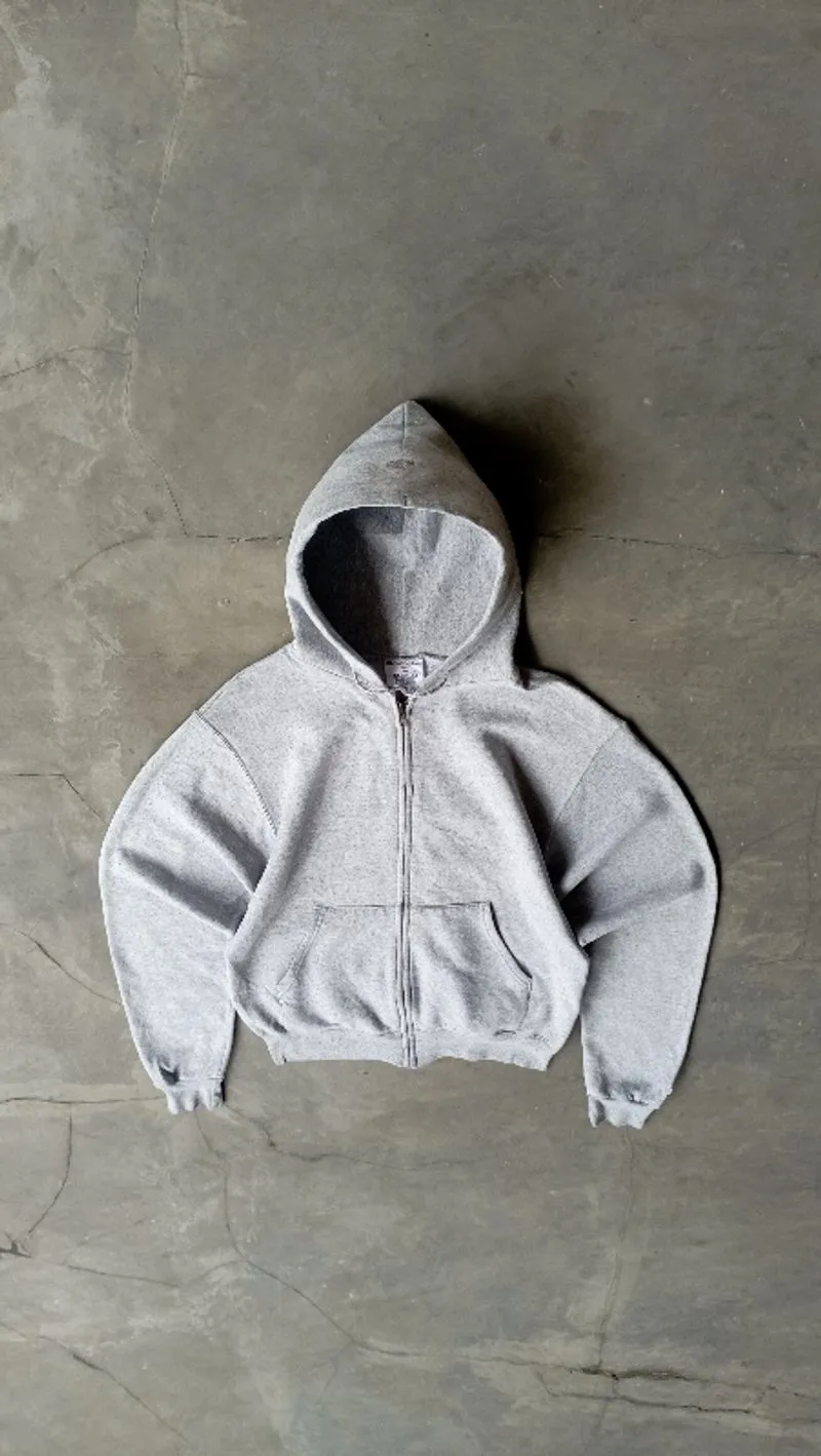 00's Vintage Gray Zip Up Hoodie Boxy photo 1