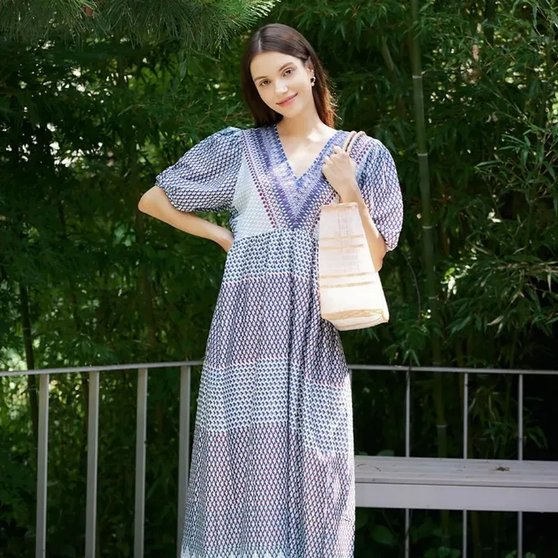 Casual Maxi dress Wanita multicolor photo 1