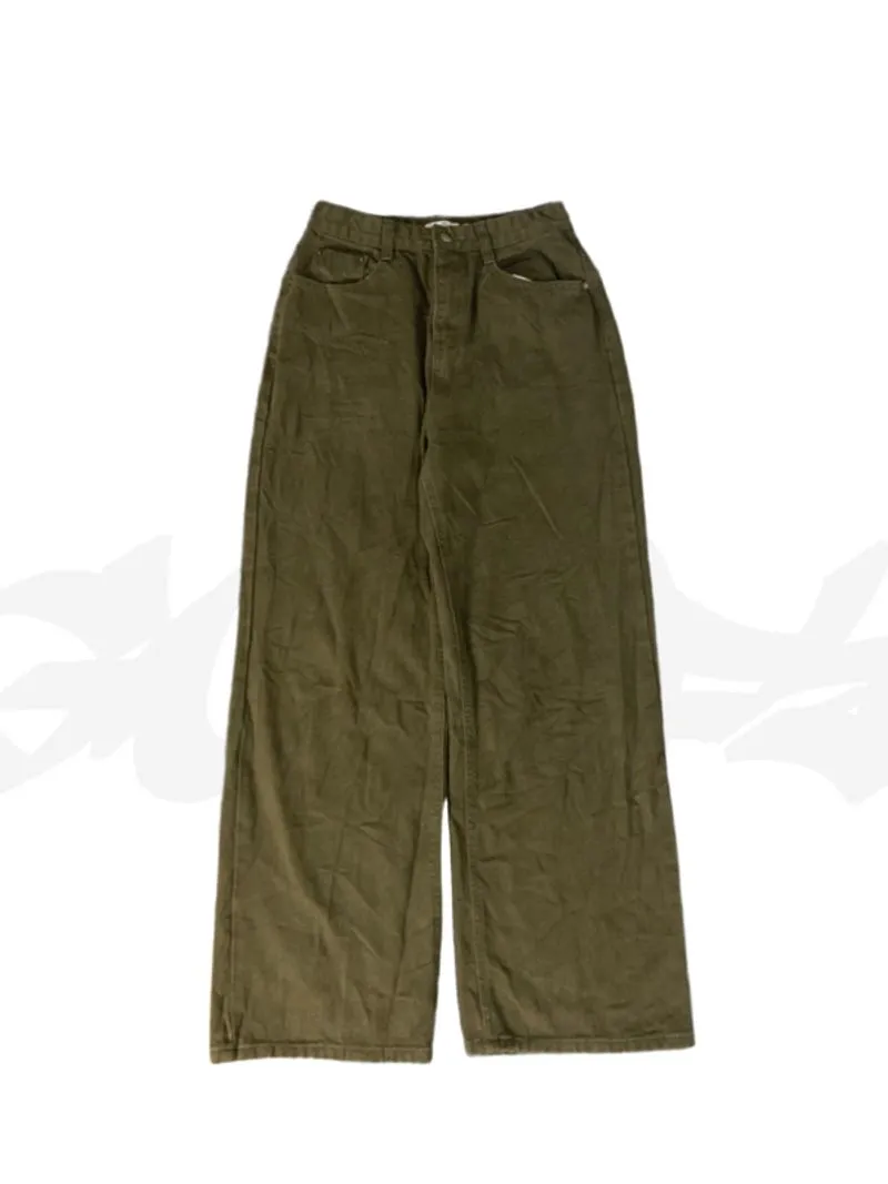 DARK GREEN JEANS TYPE LOSE FIT VTG STREETWEAR STYLE photo 1