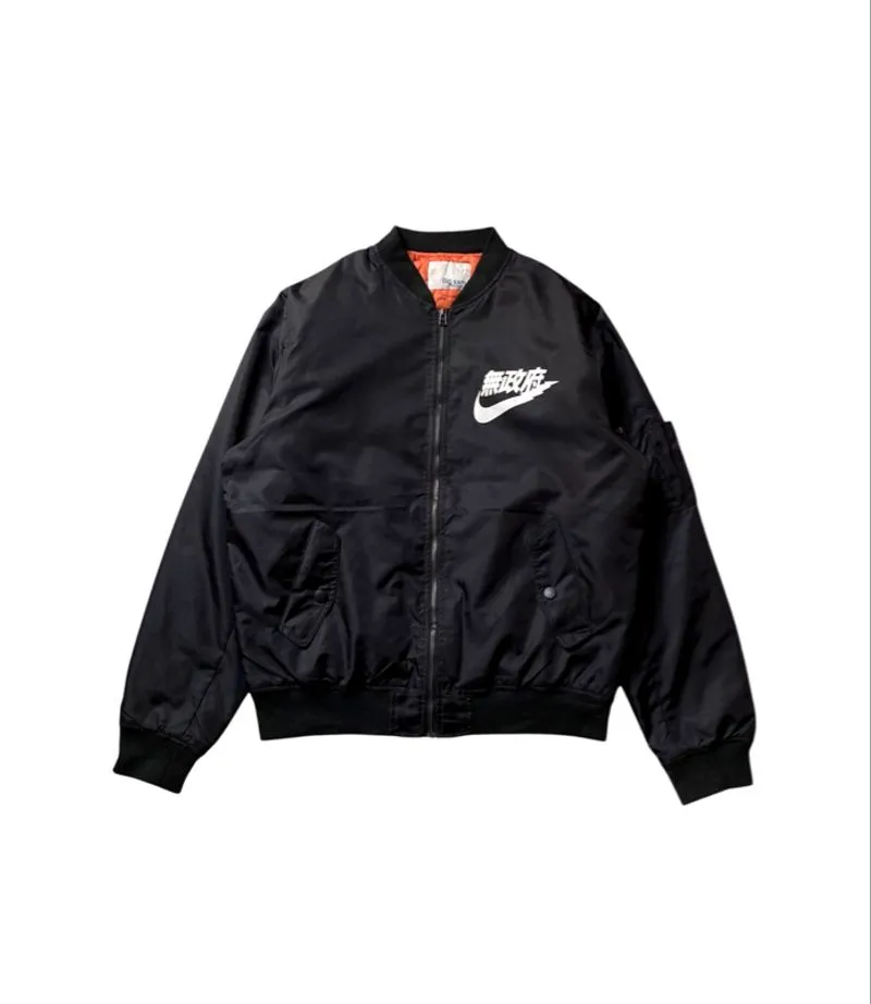 Big Sam Nike Anarchy Tokyo Japan Swoosh Black MA-1 Bomber Ja photo 1