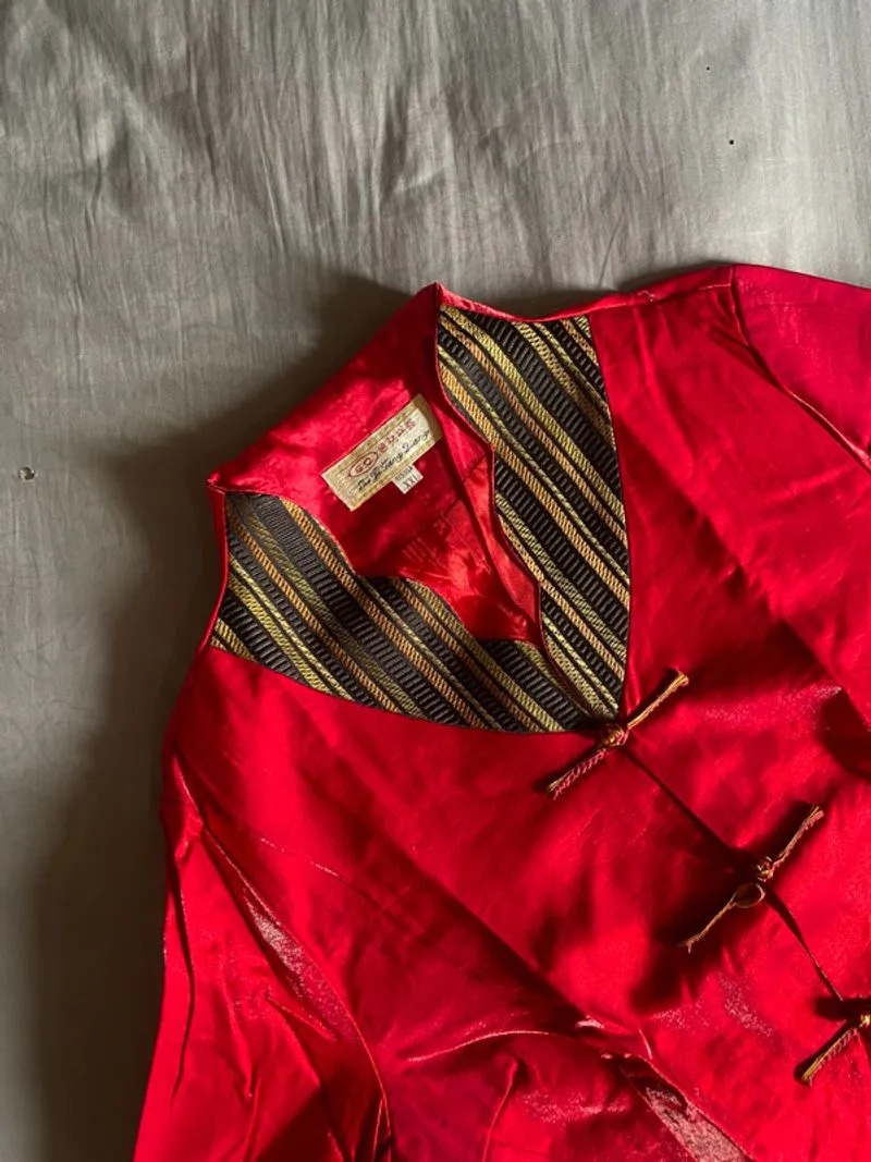 Red Cheongsam Top photo 1