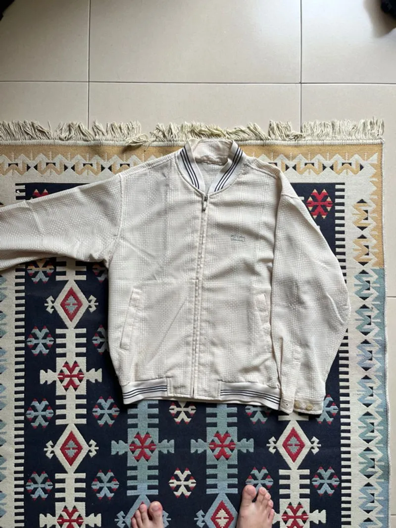 Varsity jacket putih photo 1