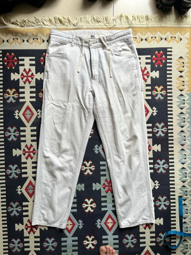 Uniqlo white work pants photo 1