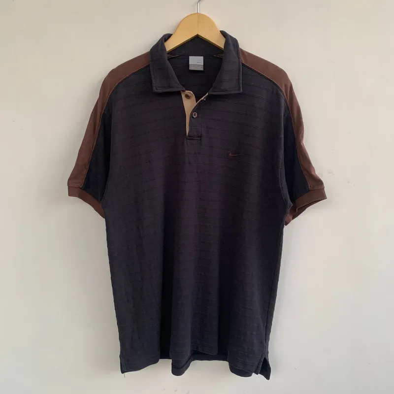 Nike Sportswear Minimalist Polo shirt Pria brown black photo 1