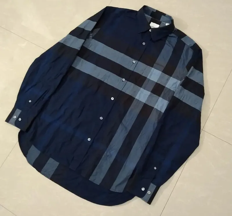 Burberry Casual Formal shirt Pria black blue photo 1