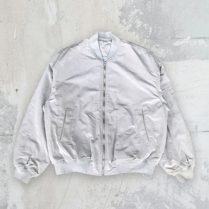 Vintage Biker Bomber jacket Pria white