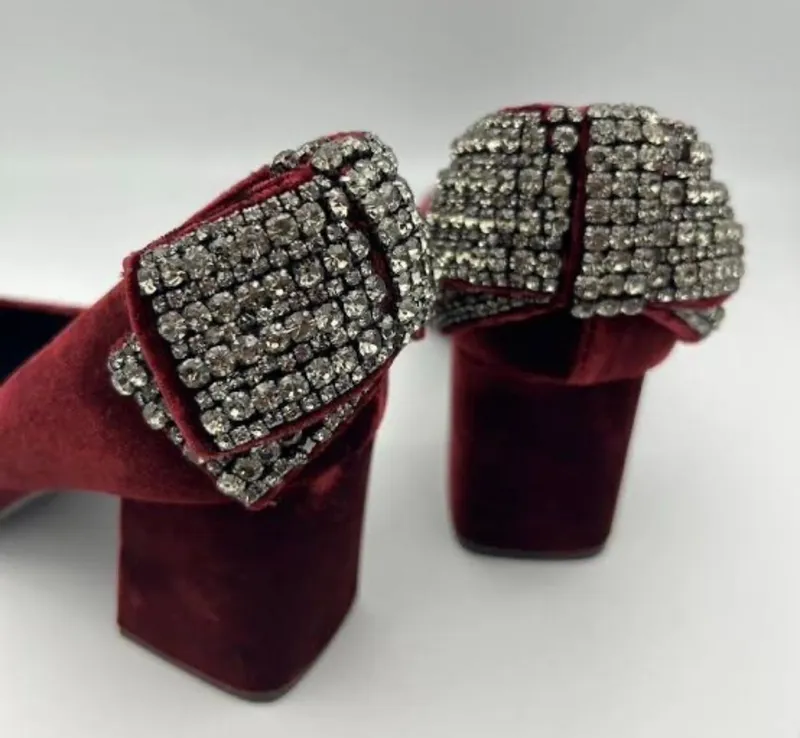 Tory Burch Casual Heels Wanita burgundy photo 1