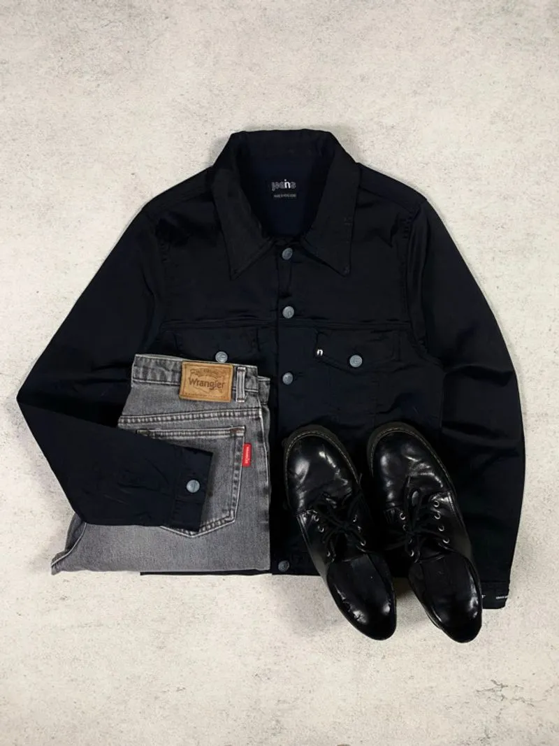 Black boxy strecth trucker jacket By Jeans  photo 1