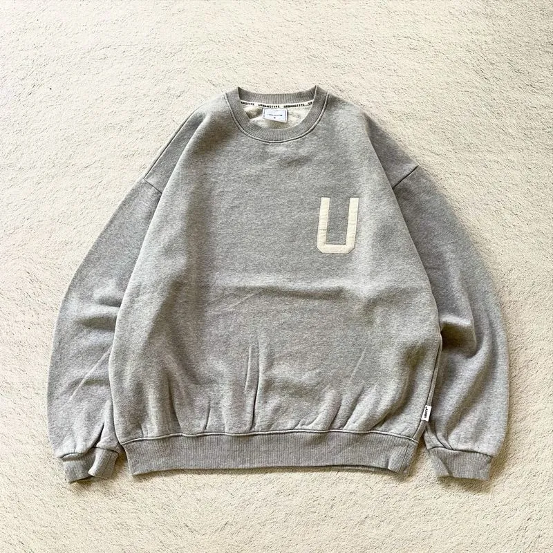 Sweater Crewneck Urbantype U Embroidery Grey photo 1