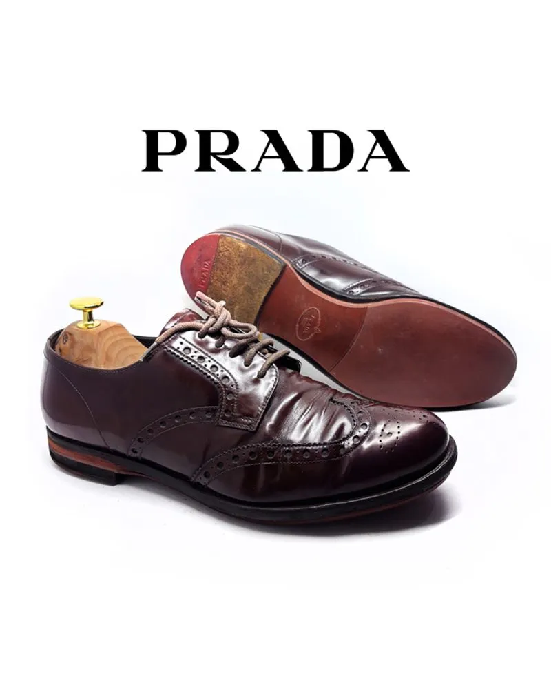PRADA Brogue Wingtip Pantofel Pria Size 41 photo 1