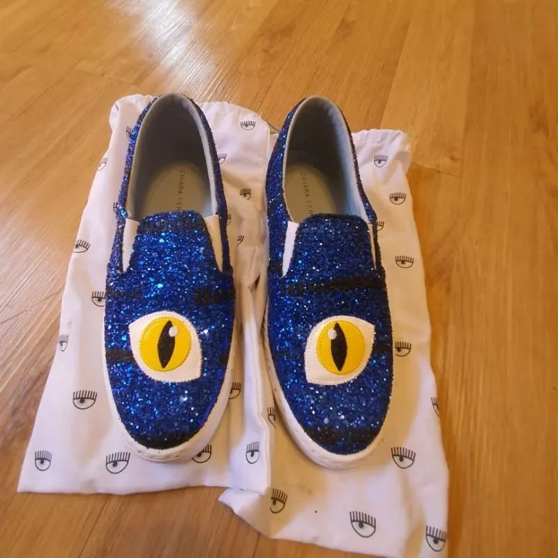 Chiara Ferragani shoes glitter blue size 40 photo 1