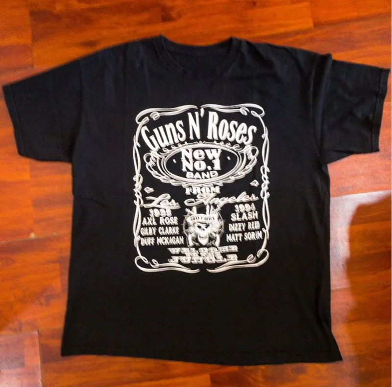 Gun n roses jack D welcome to the jungle tshirt vintage orig photo 1