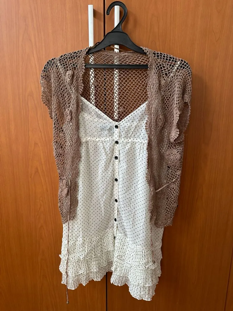Brown Cardigan and Strap Top photo 1