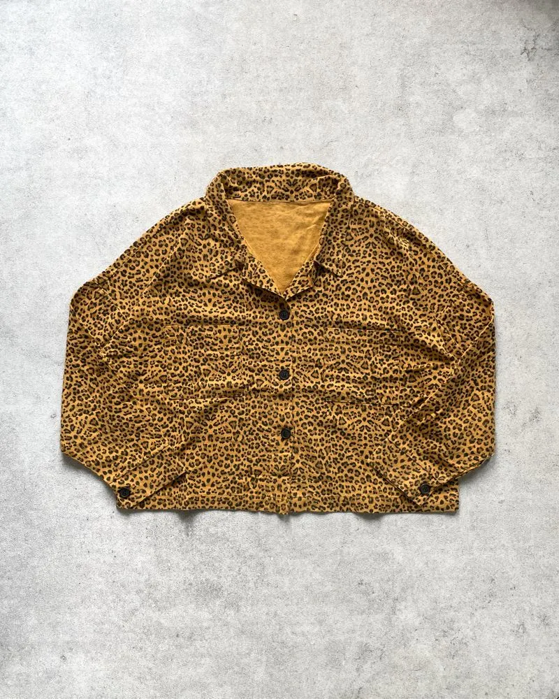 Van Ake Outer Leopard Pattern Jacket shirt Boxy Trucker y2k photo 1