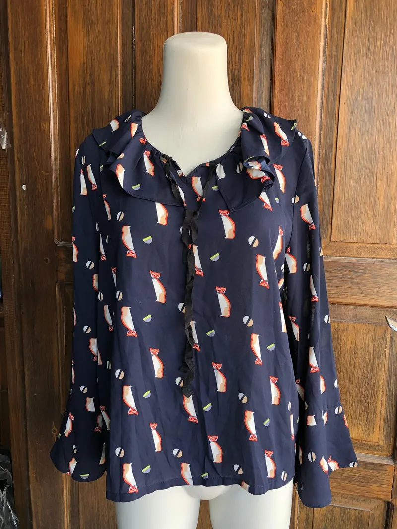 Coquette Blouse Wanita navy photo 1