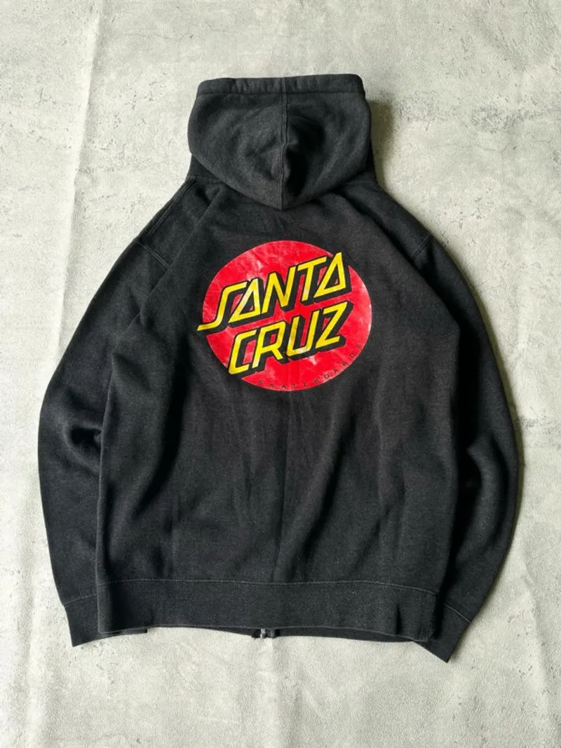 Santa cruz classic dot zip hoodie darkgret photo 1