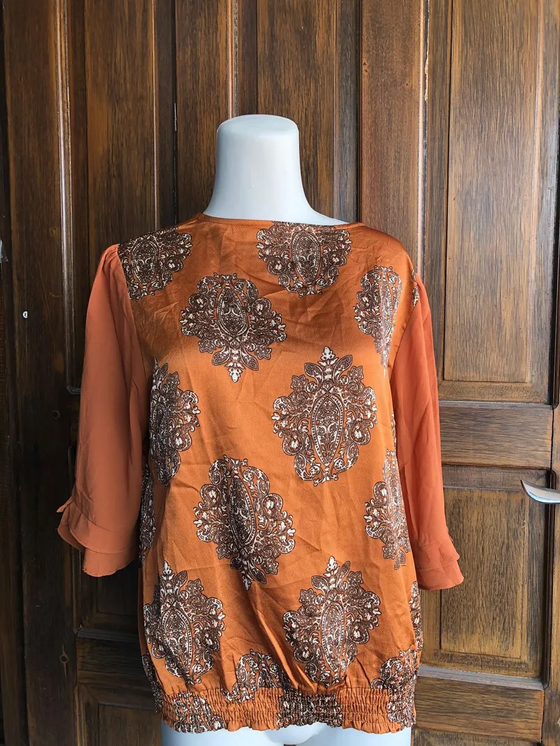Coquette Blouse Wanita brown photo 1
