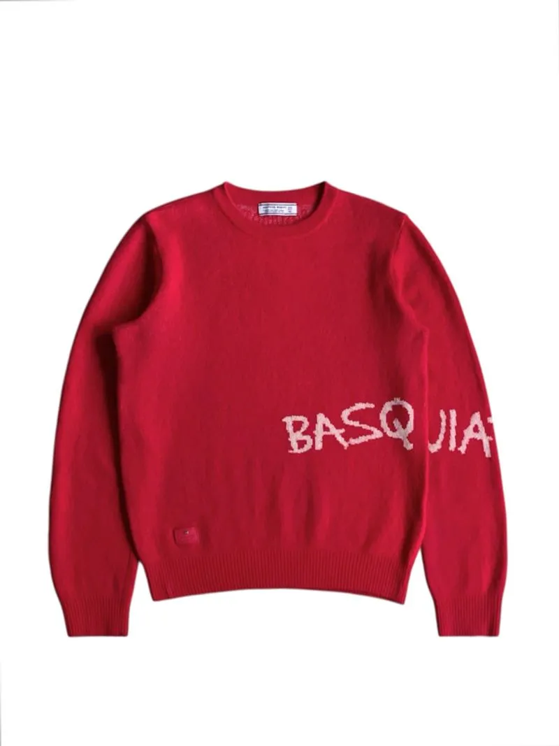 JMB women knitted sweater red crewneck jean michel basquiat  photo 1