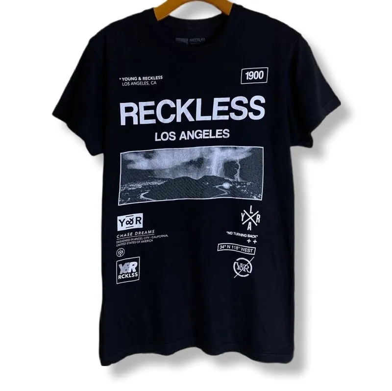 YOUNG & RECKLESS LOS ANGELES BLACK T-SHIRT | KAOS | AFM photo 1