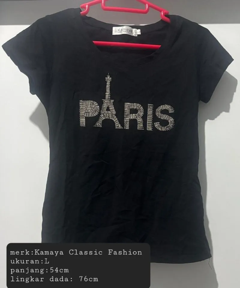 Kamaya Kaos Hitam "PARIS" photo 1