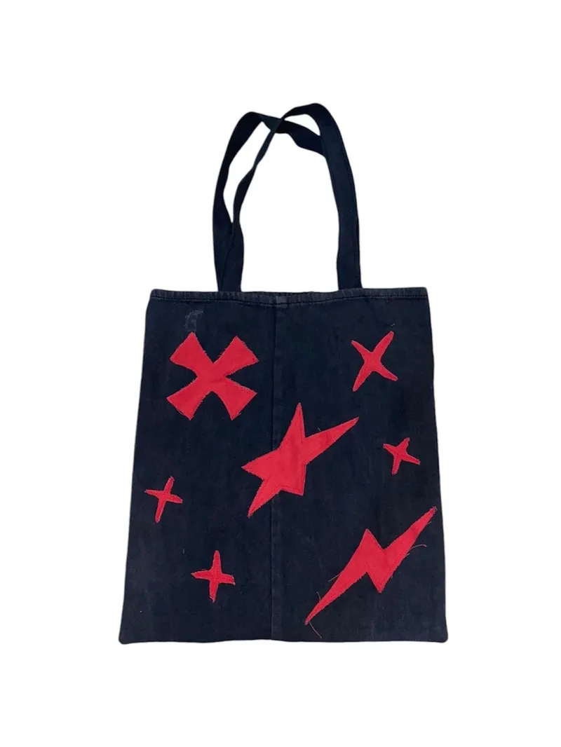 Y2K Reworked Tote bag Wanita red black photo 1
