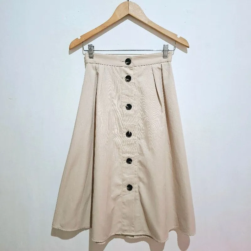 Skirt GU by UNIQLO Khaki Cream (M) photo 1