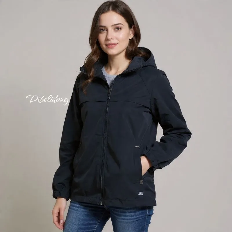 Jaket hoodie windbreaker hitam photo 1