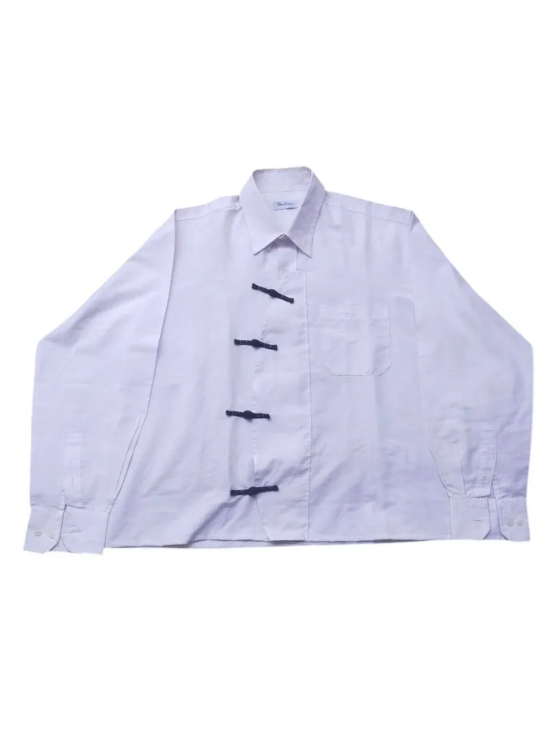 Japanese brand Reworked Y2K Casual shirt Pria white black photo 1