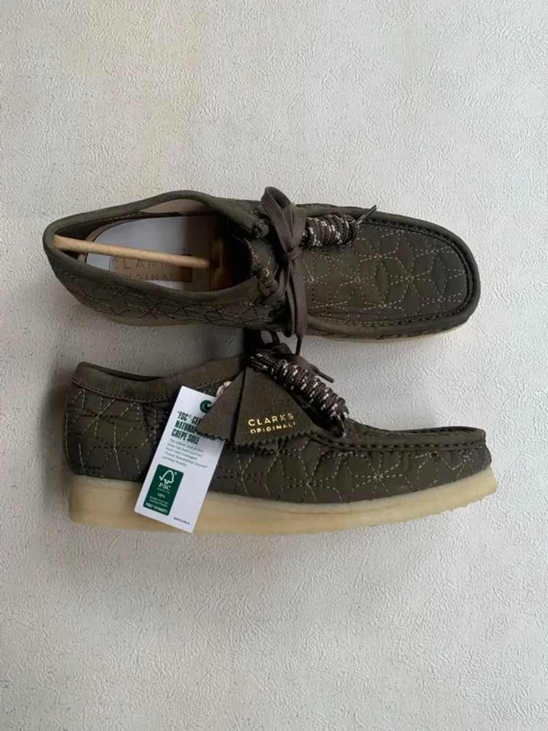 Clarks Wallabee Quilted Olive Combination photo 1