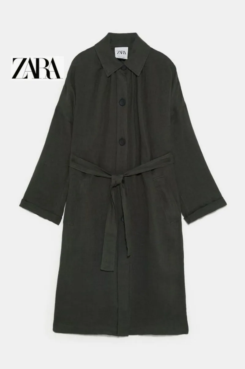 ZARA ZR 147 long coat linen like new photo 1