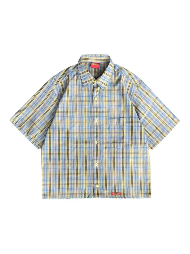 Split Boxy Crop Shirt Blue photo 1