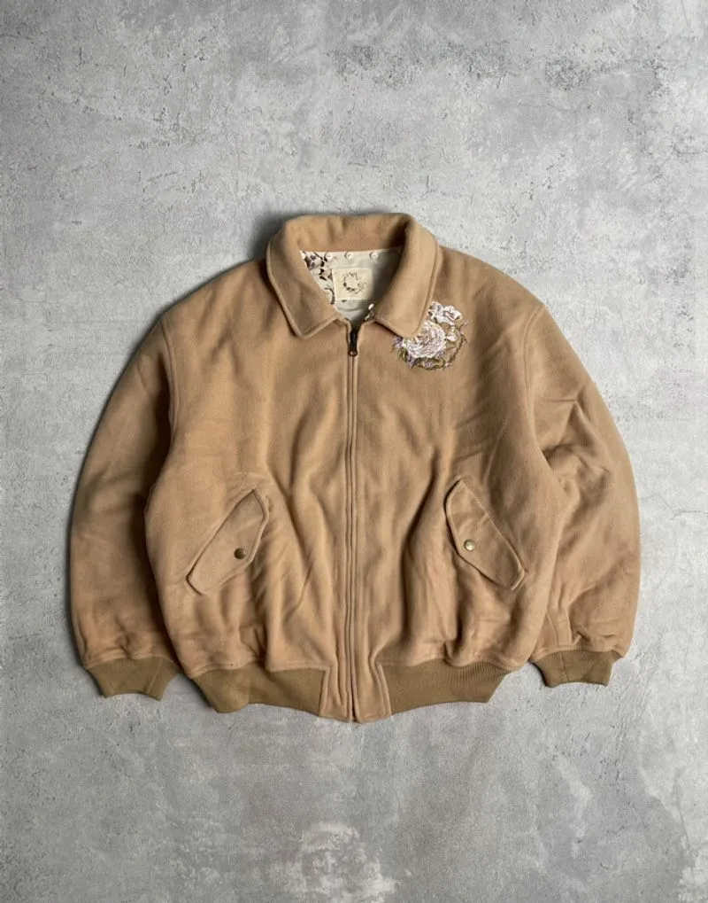 Vintage Ketty Wool Reversible Embroidery Harrington Jacket photo 1