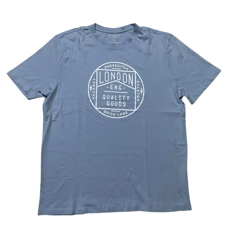 Primark cares london quality goods sky blue tee photo 1