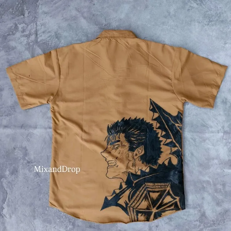 1on1 BERSERK GUTS Shirt Rework Handmade Painted photo 1