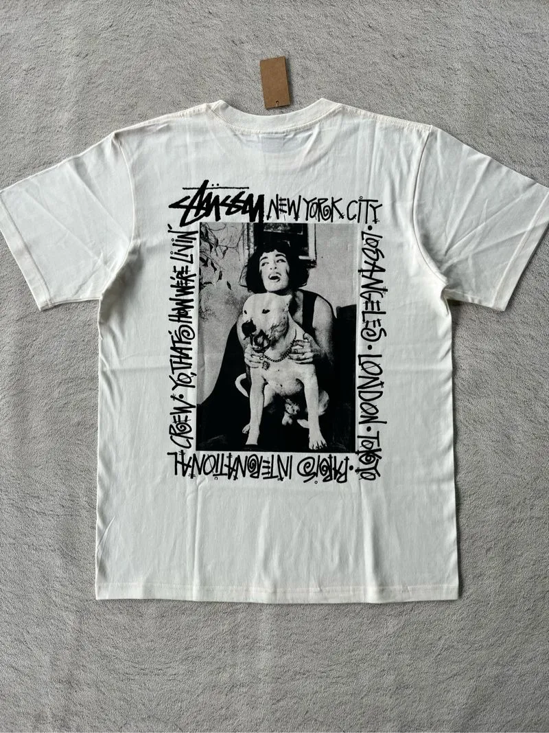 STUSSY HOW WE’RE LIVIN’ PIGMENT DYED TEE WHITE photo 1