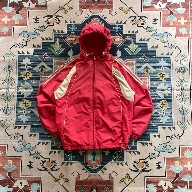 Slazenger Red Beige Windbreaker Jacket Nylon sporty jacket w photo 1