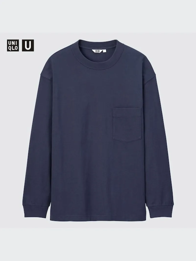 UNIQLO U OVERSIZED POCKET LONG SLEEVE TEE NAVY photo 1
