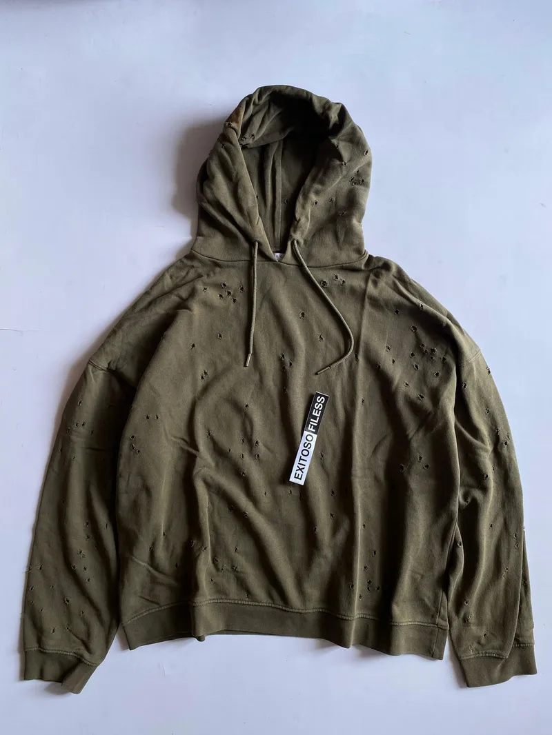 Sandro Paris Streetwear Grunge Hoody Pria brown photo 1