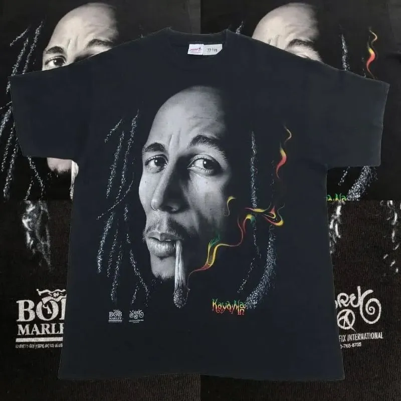 Vintage AOP bob Marley reggae rasta all over print  photo 1