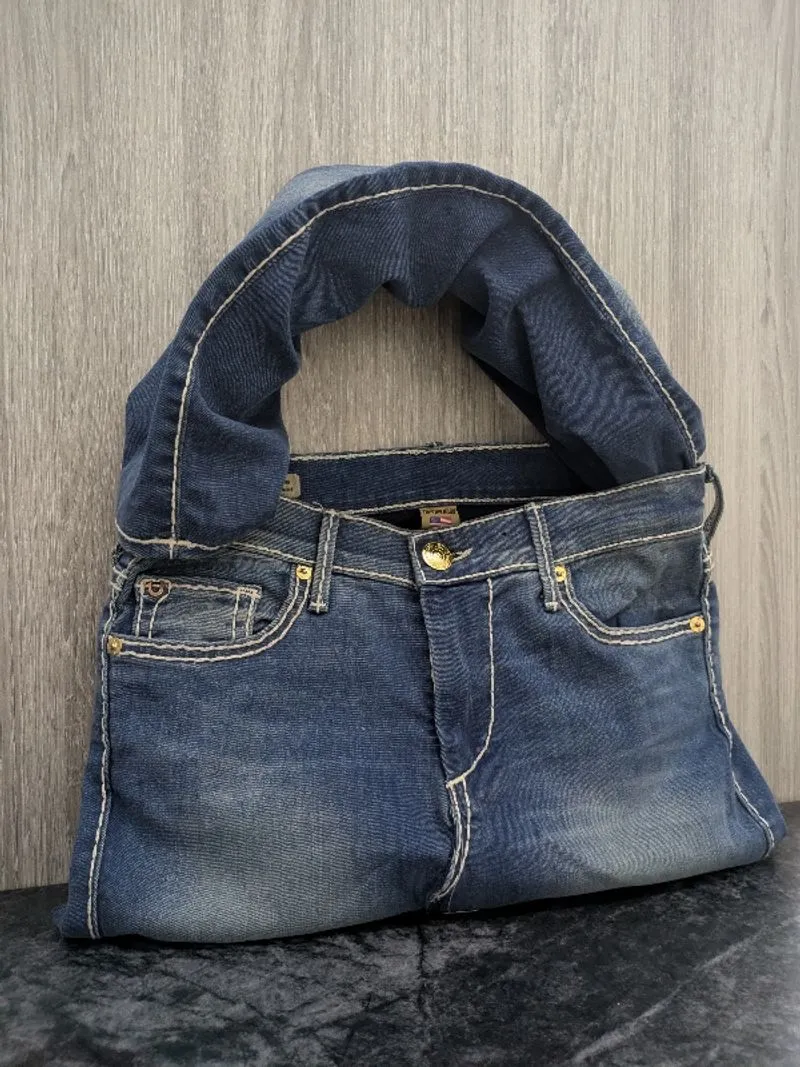 REWORKED BAG FROM ORIGINAL TRUE RELIGION JEANS  photo 1