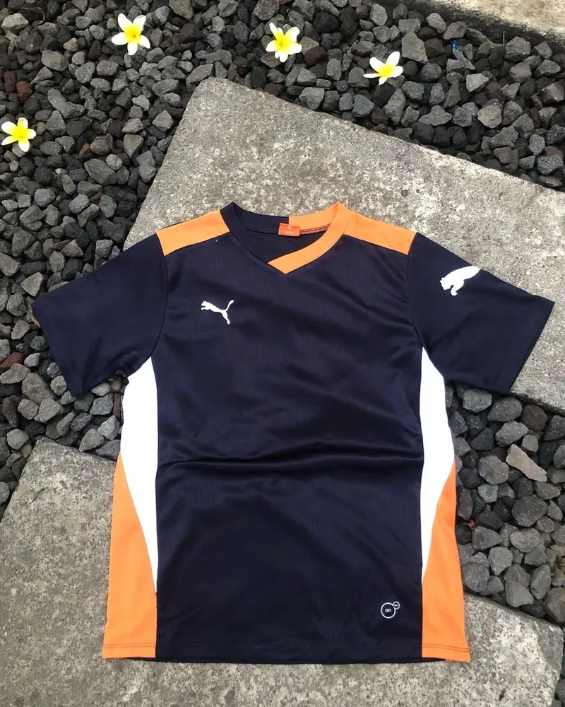 Puma Sportswear Casual Jersey Pria white black orange photo 1