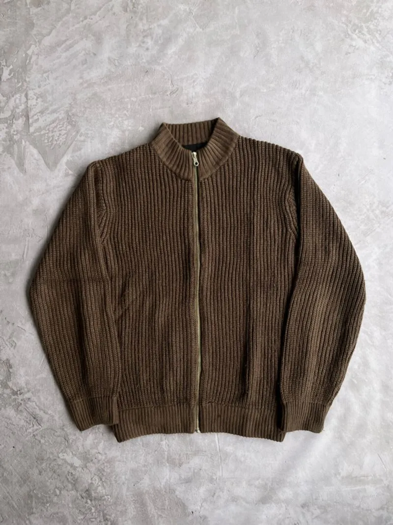 00s nano universe dark mocca knitted zip sweater 🤎 photo 1