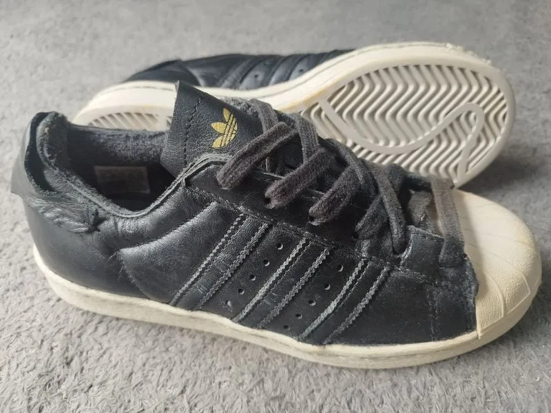 Adidas Superstar 82 OG Cloud Black Leather Size 37 1/3 photo 1