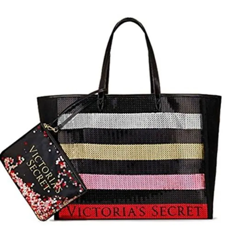 Victoria’s Secret tote bag sequin set (tote+pouch) photo 1