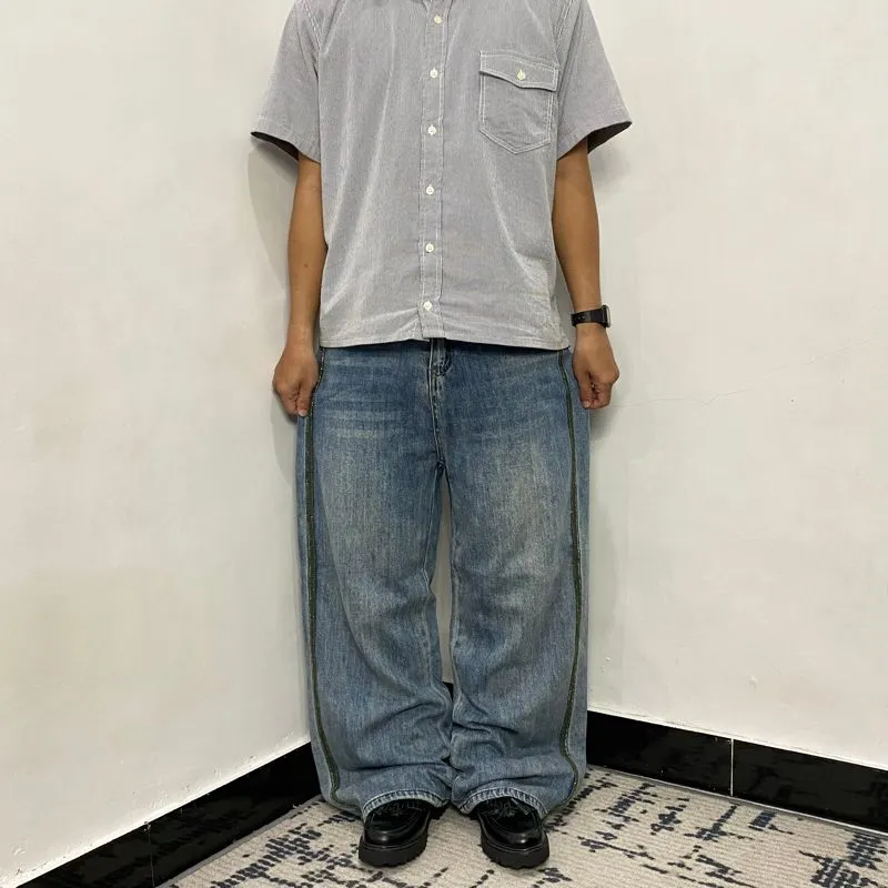 unique baggy blue jeans photo 1