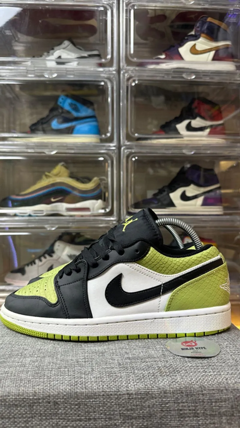 AIR JORDAN 1 LOW SE VIVID GREEN SNAKE SKIN , AIR JORDAN 1 LO photo 1